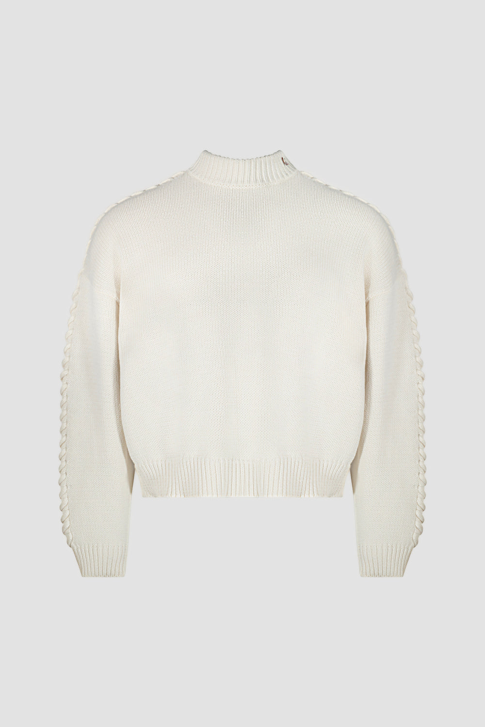 Braided Knit Sweater White