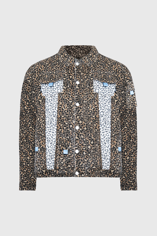 Tropics Leopard Denim Jacket - The Hideout Clothing