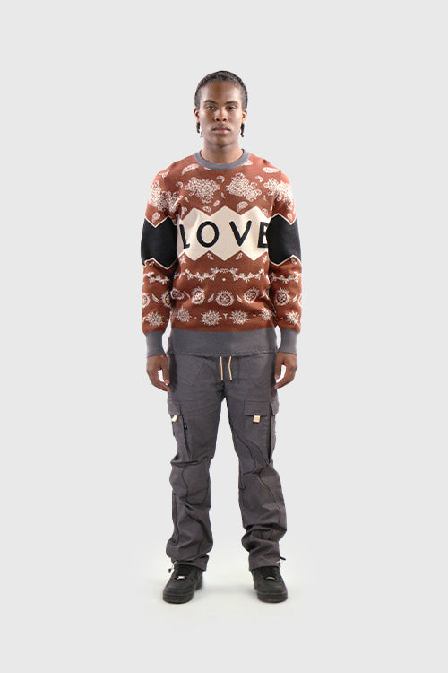 Love Paisley Knit Holiday Sweater - The Hideout Clothing