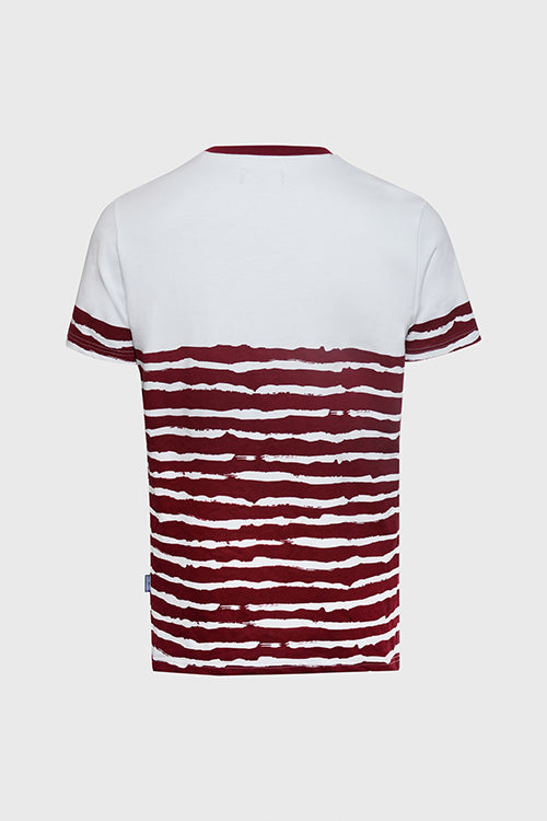 The Hideout Clothing - Striped Waves Henley Pocket Tee