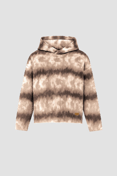 hideout | Cloud Pattern Cropped Pull Over Hoodie