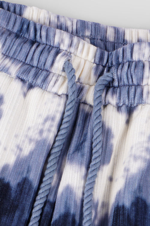 Cloud Pattern Knit Shorts Blue