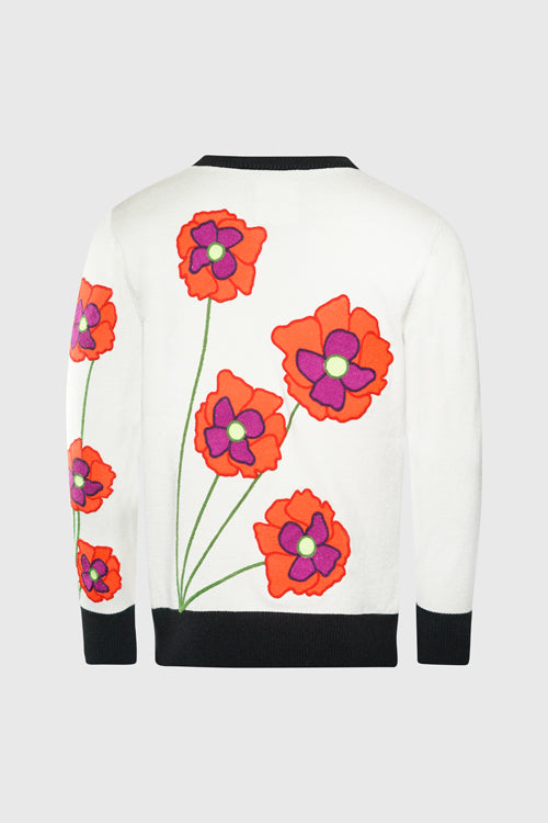 hideout | Opium Poppy Flower Knit Sweater