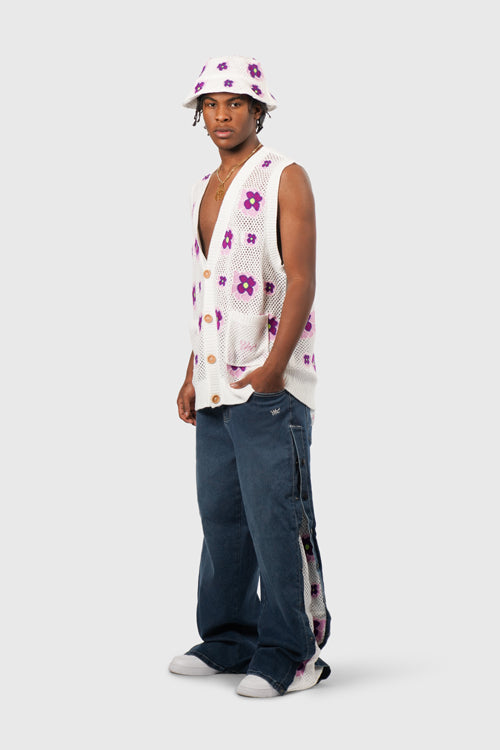 The Hideout Clothing - Opium Stone Wash Open Crochet Denim Jeans