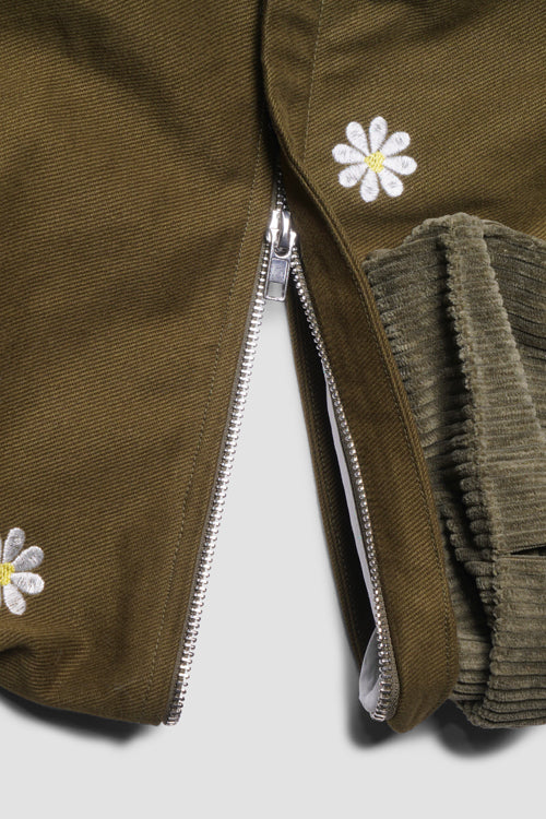 Embroidered Flowers Detachable Cargo Pants Shorts