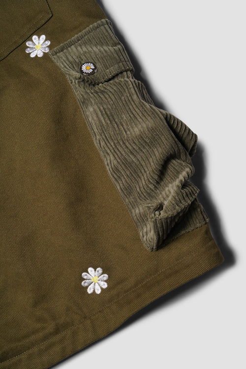 Embroidered Flowers Detachable Cargo Pants Shorts