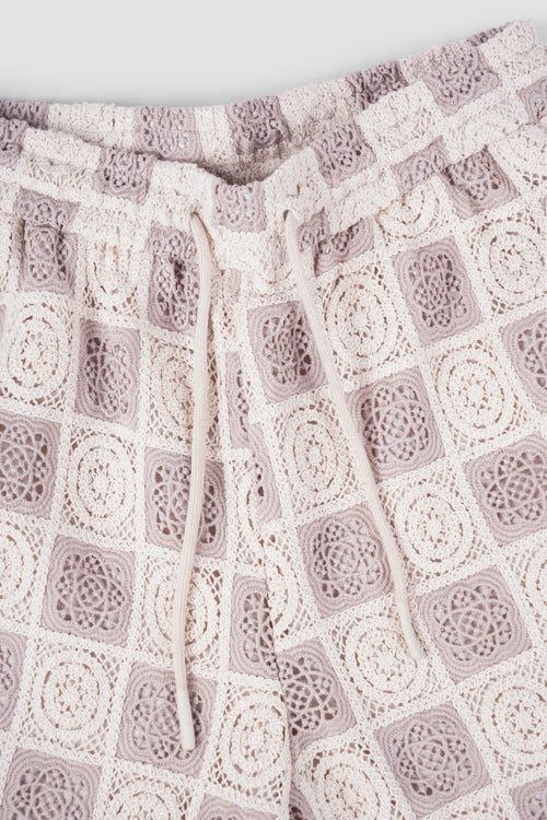 Flower Pattern Crochet Shorts