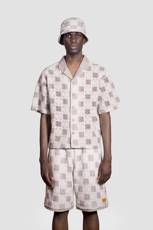 Flower Pattern Crochet Shorts model