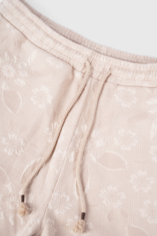 Flower Pattern Textured Knit Shorts
