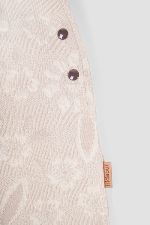 Flower Pattern Textured Knit Shorts