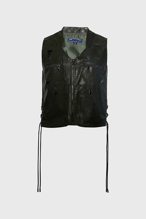 The Hideout Clothing - Crocodile Skin Fisherman Utility Vest