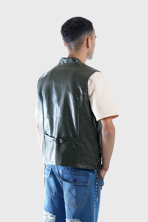 The Hideout Clothing - Crocodile Skin Fisherman Utility Vest