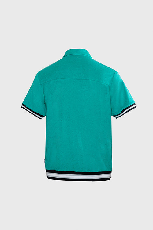 The Hideout Clothing - Racket Club Terry Cloth Cabana Short-Sleeve Zip-up Shirt