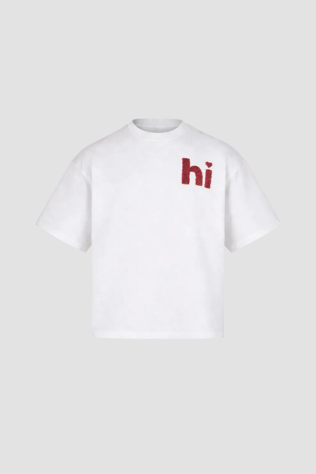 Hi Heart Chenille T-Shirt white