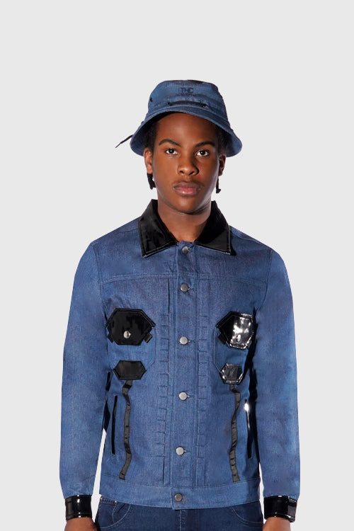 Octagon Denim Bucket Hat - The Hideout Clothing