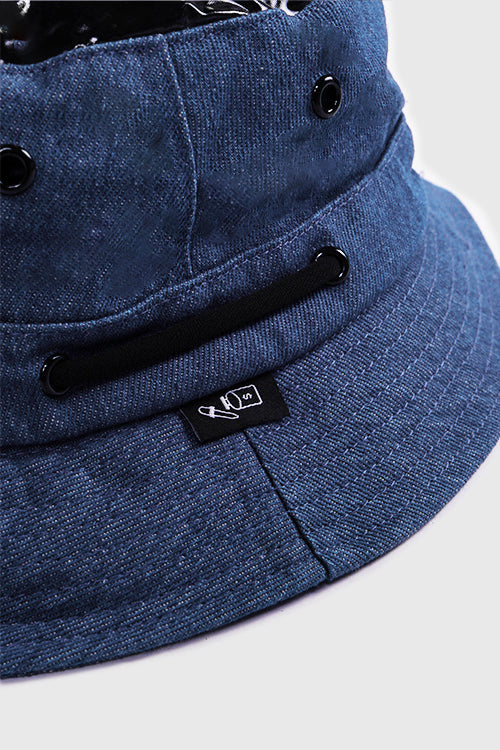 Octagon Denim Bucket Hat - The Hideout Clothing