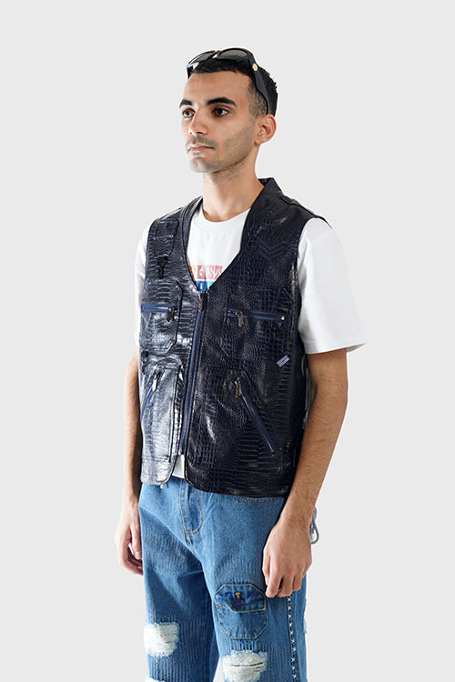 The Hideout Clothing - Crocodile Skin Fisherman Utility Vest