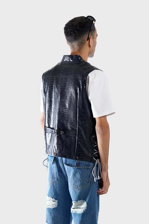 The Hideout Clothing - Crocodile Skin Fisherman Utility Vest