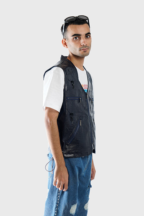 The Hideout Clothing - Crocodile Skin Fisherman Utility Vest