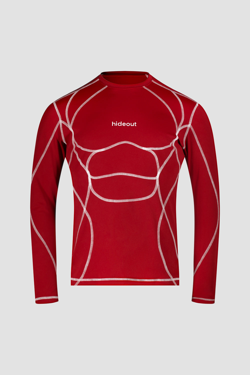 Orbit Stitch Long-sleeve Performance Fitted Top Red