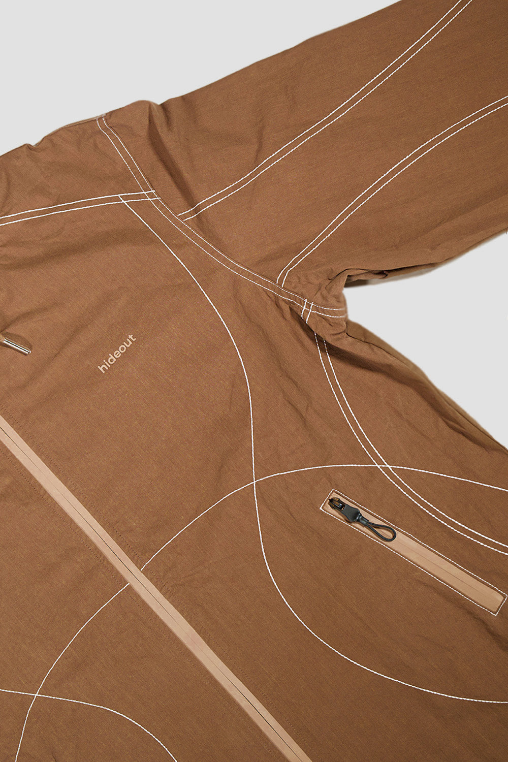 Orbit Stitch Waterproof Track Jacket Brown