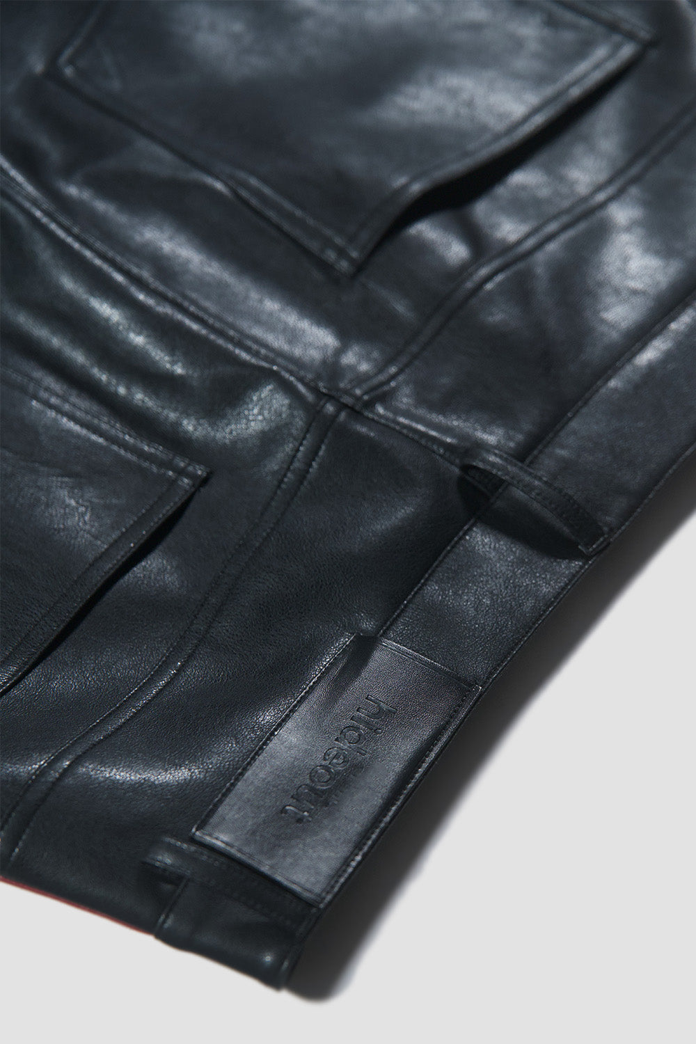Panel Contrast Vegan Leather Pants