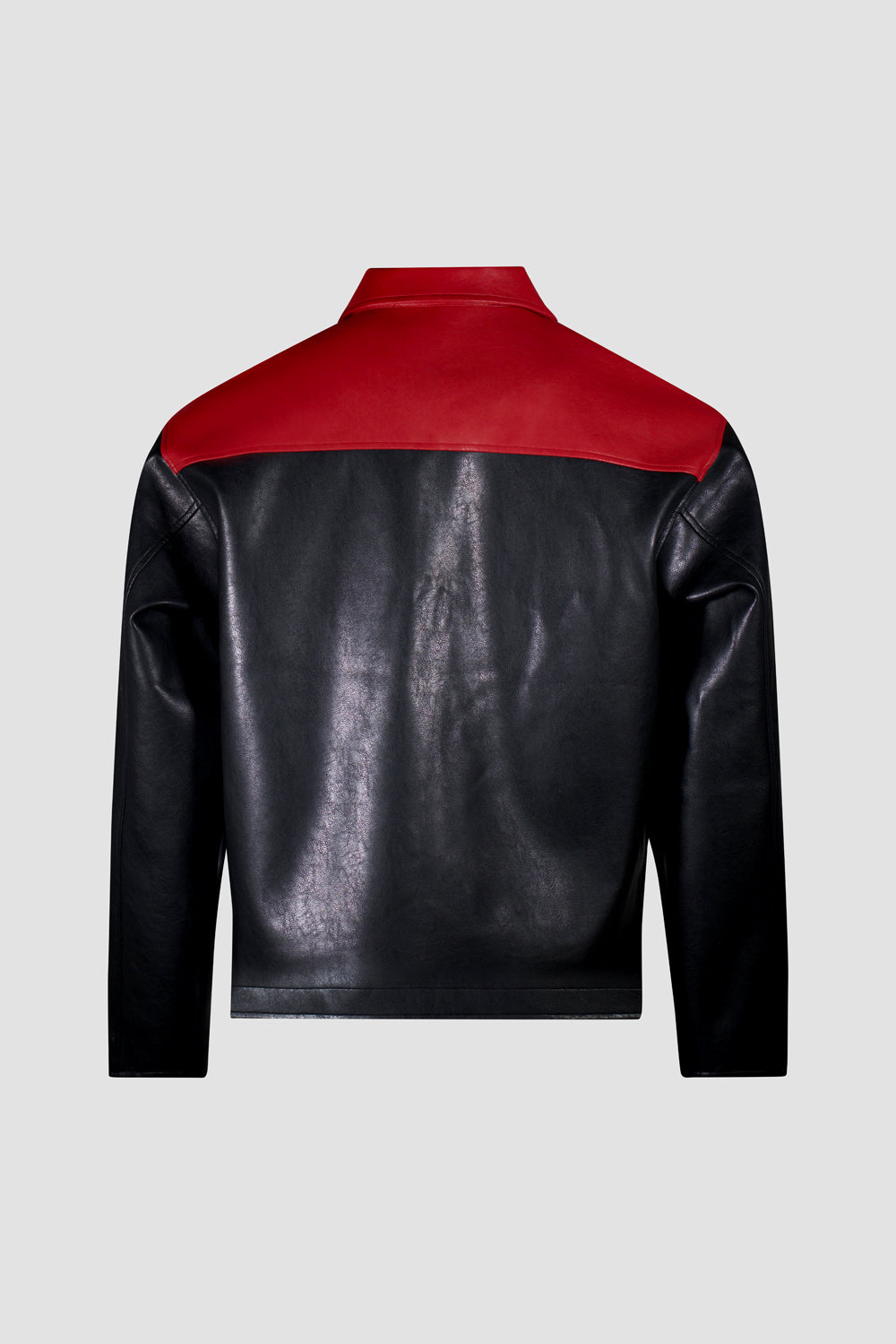 Panel Heart Vegan Leather Jacket