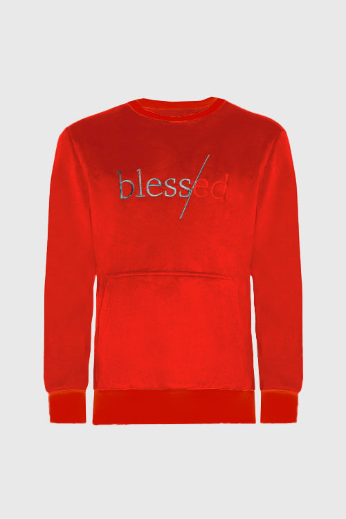 Blessed Velour Crewneck Sweater - The Hideout Clothing