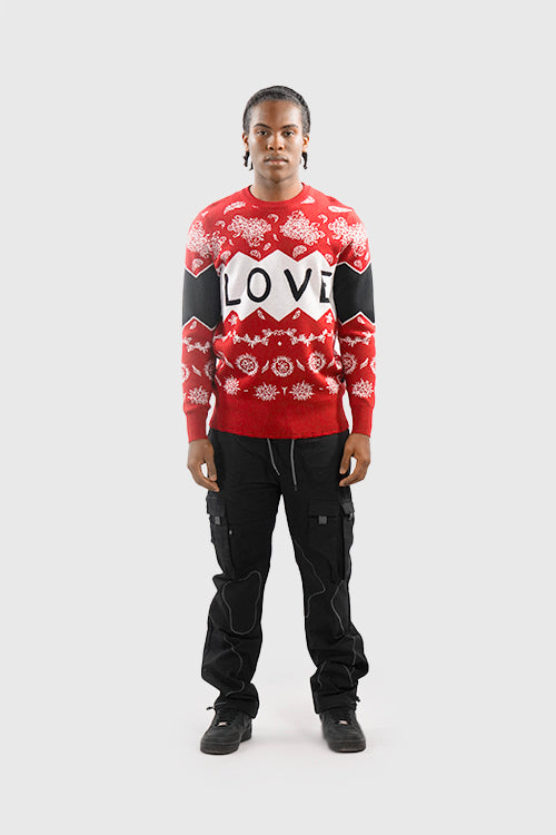 The Hideout Clothing - Love Paisley Knit Holiday Sweater