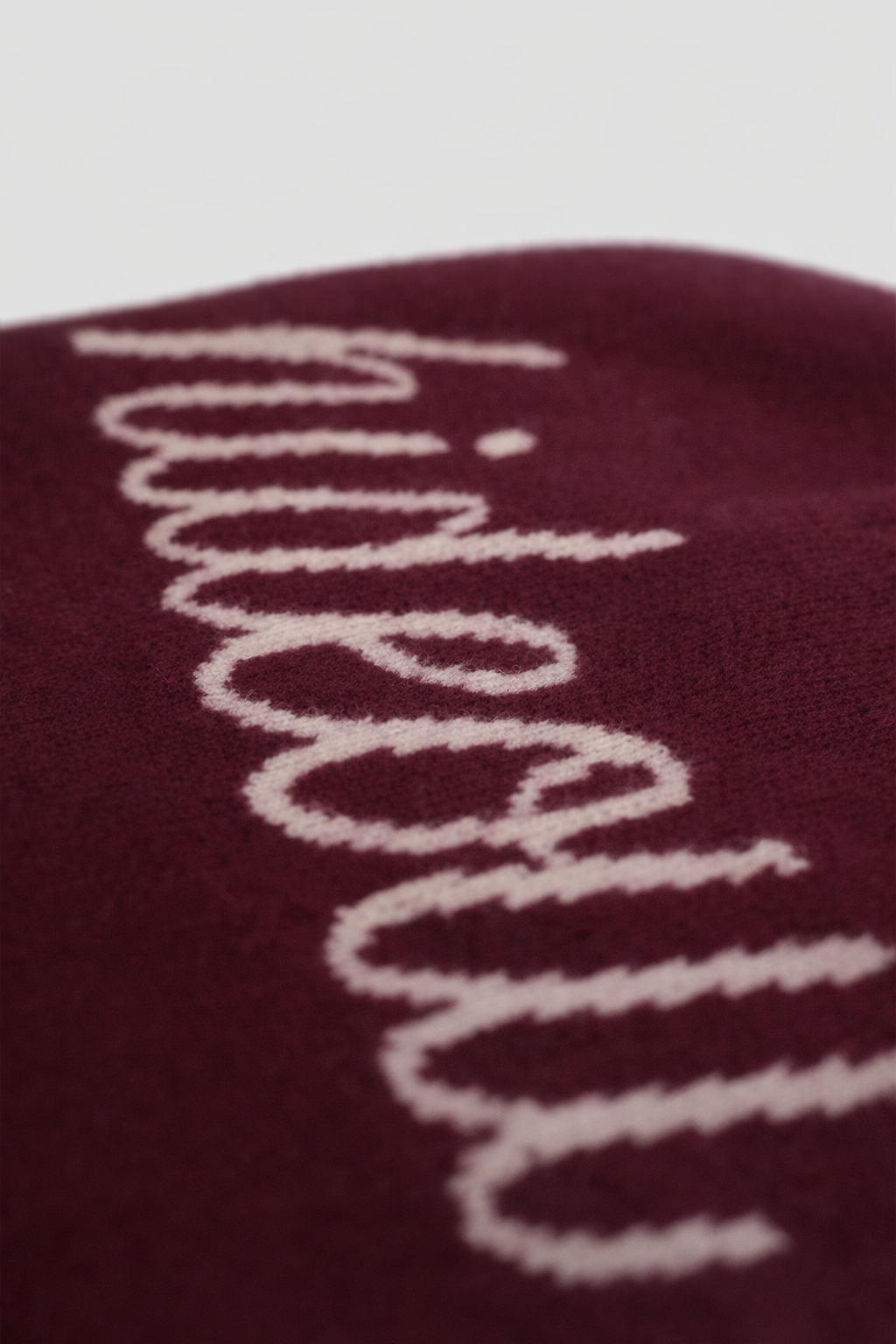 Script Merino Wool Beanie Red