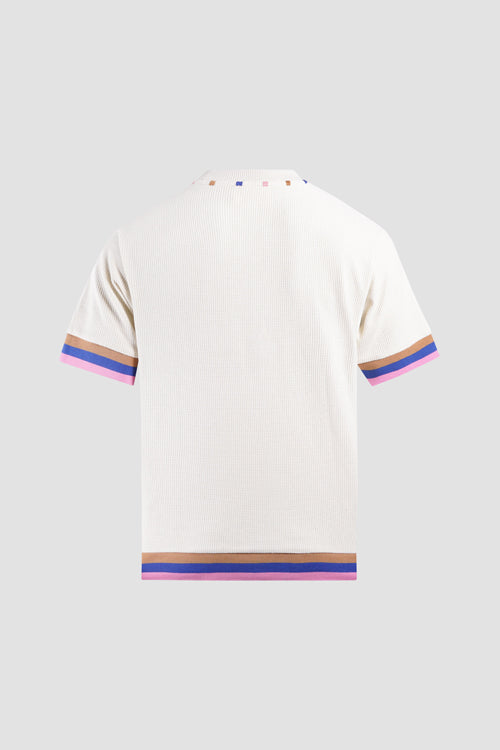 Waffle Knit Tee Cream White