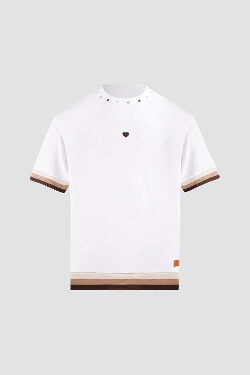 Waffle Knit Tee White