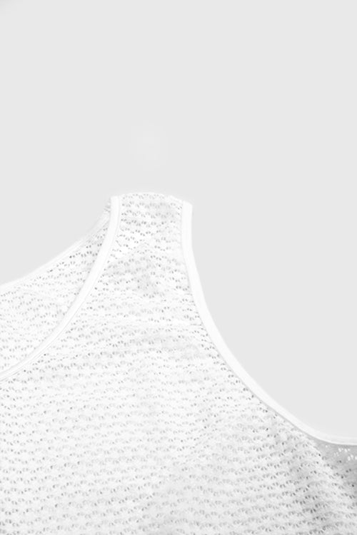 Lavender Mesh Ganzie String Vest - The Hideout Clothing