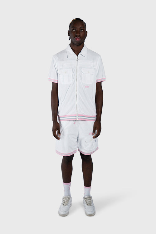 The Hideout Clothing - Racket Club Terry Cloth Cabana Short-Sleeve Zip-up Shirt