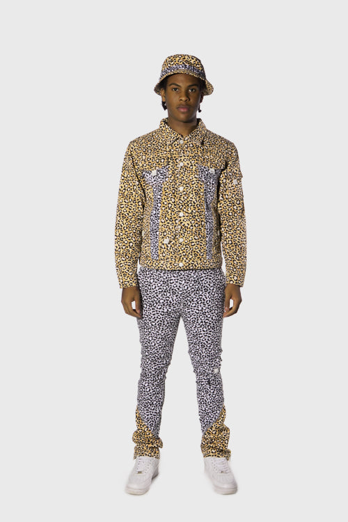 Tropics Leopard Denim Jacket - The Hideout Clothing