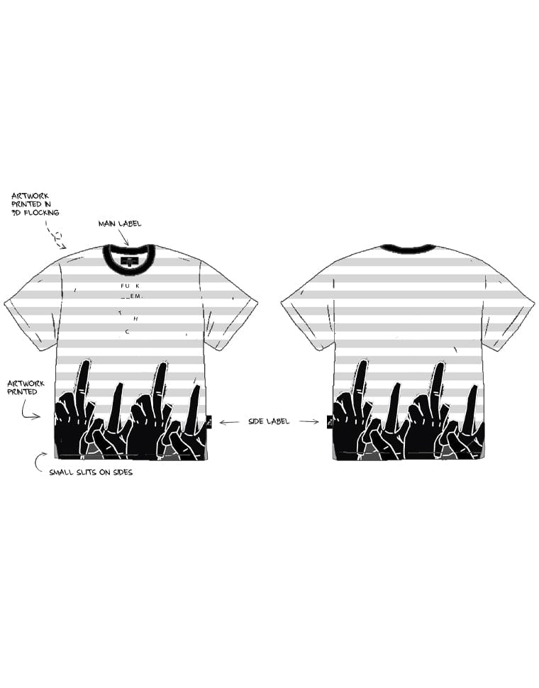 Blank Letters Striped Tee - The Hideout Clothing