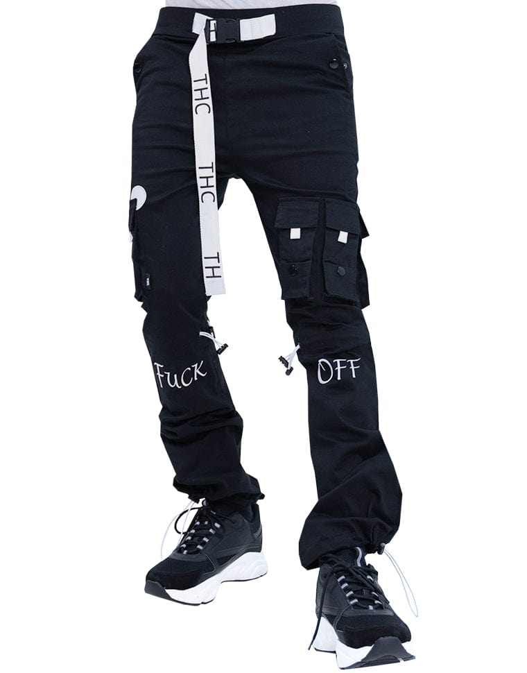 F Off Pull Stacked Cargo Pants Joggers - The Hideout Clothing