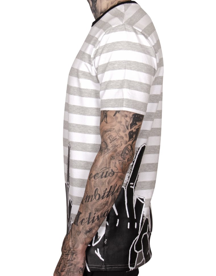 Blank Letters Striped Tee - The Hideout Clothing