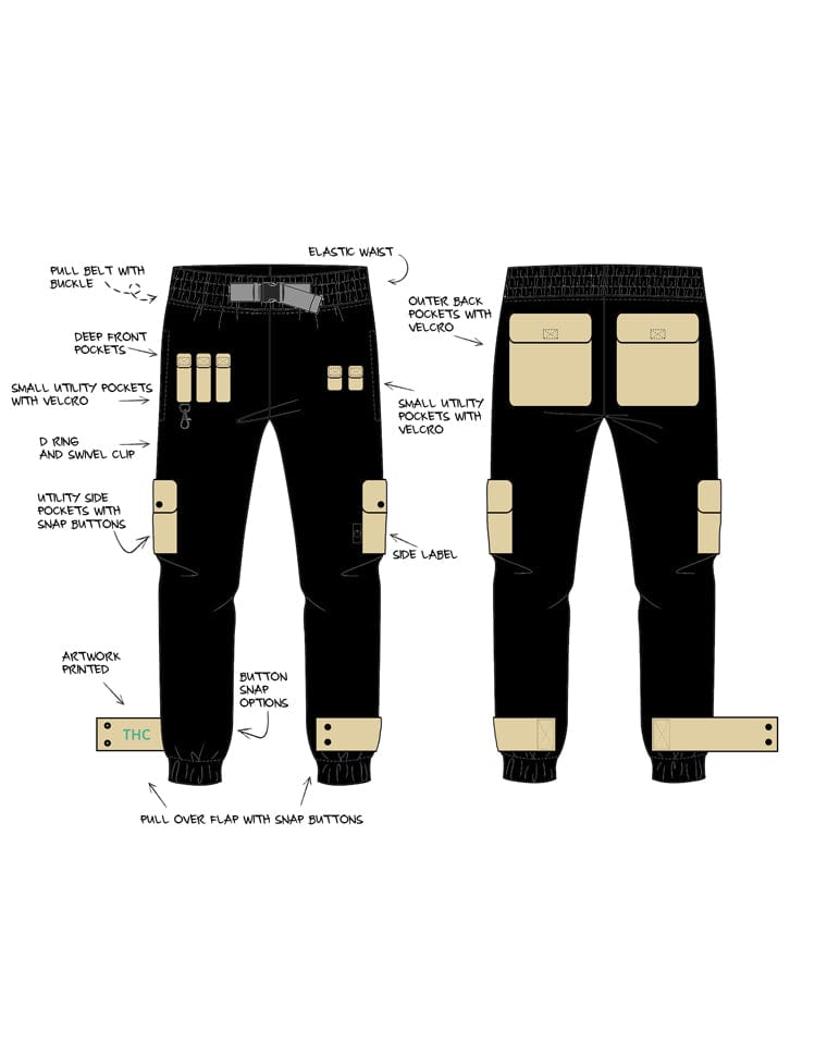 Technical Cargo Pants Joggers - The Hideout Clothing