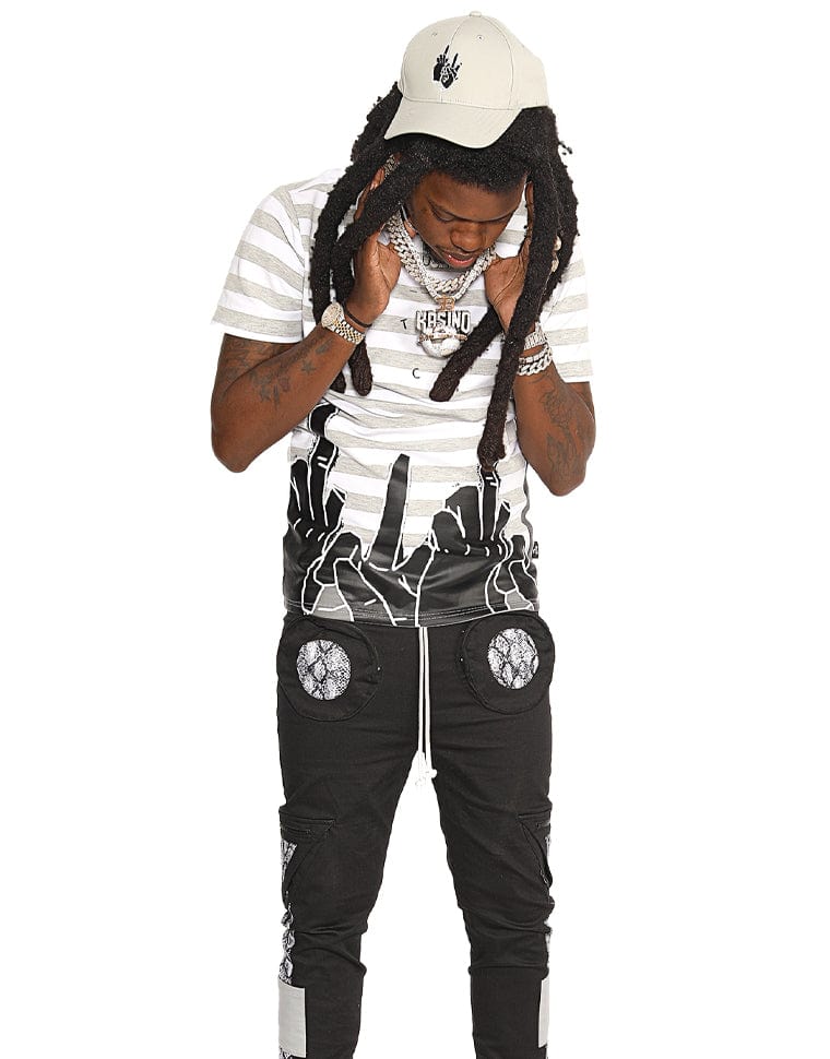 Blank Letters Striped Tee - The Hideout Clothing