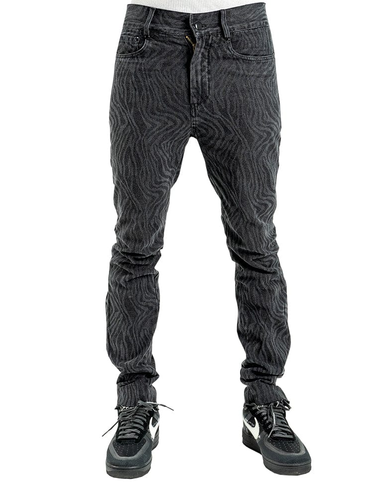 Waves Pattern Denim Jeans - The Hideout Clothing