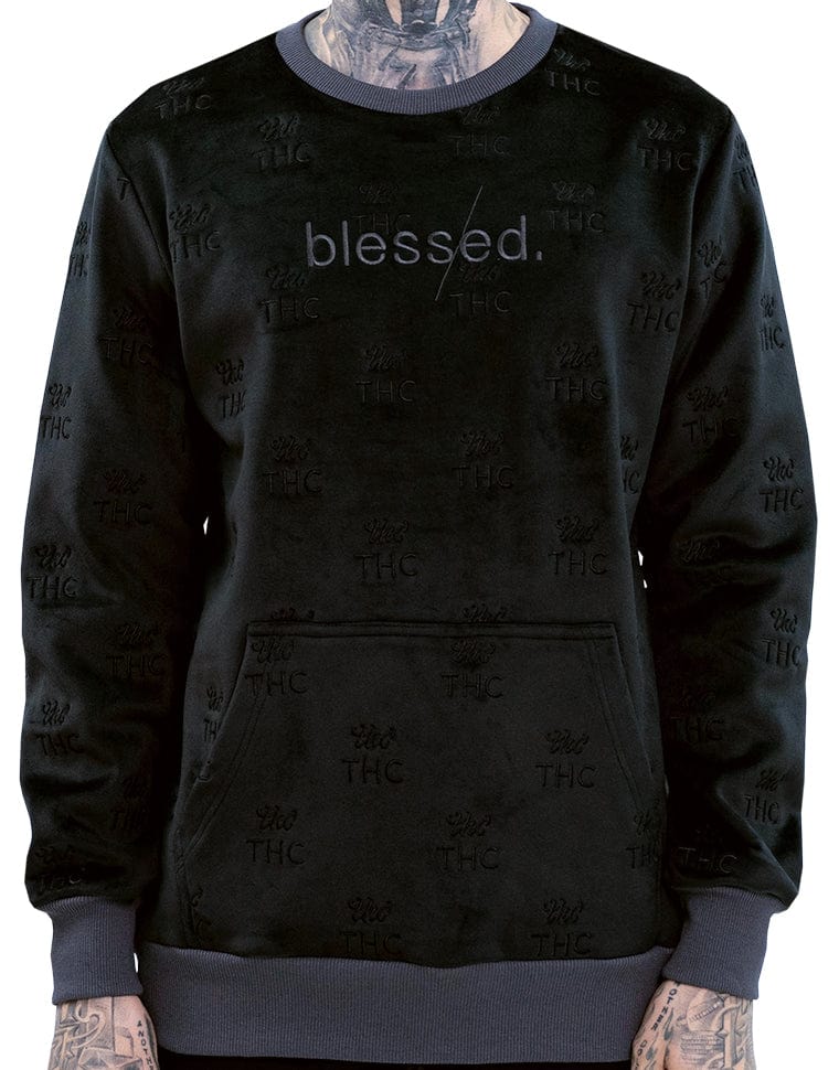 Blessed Everywhere Velour Crewneck - The Hideout Clothing